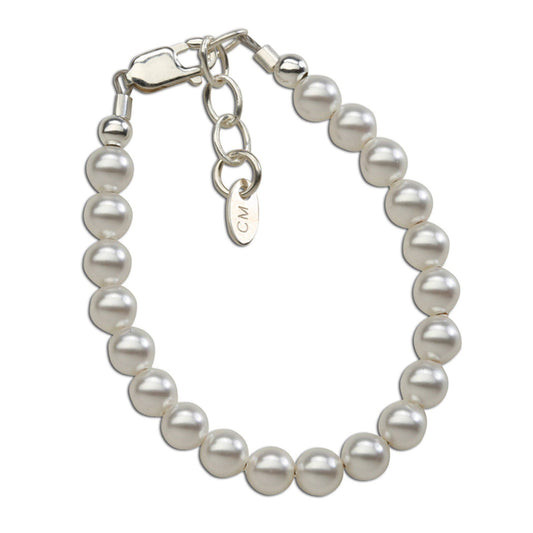 Cherished Moments - Sterling Silver Baby's 1st Pearls Bracelet Keepsake Gift