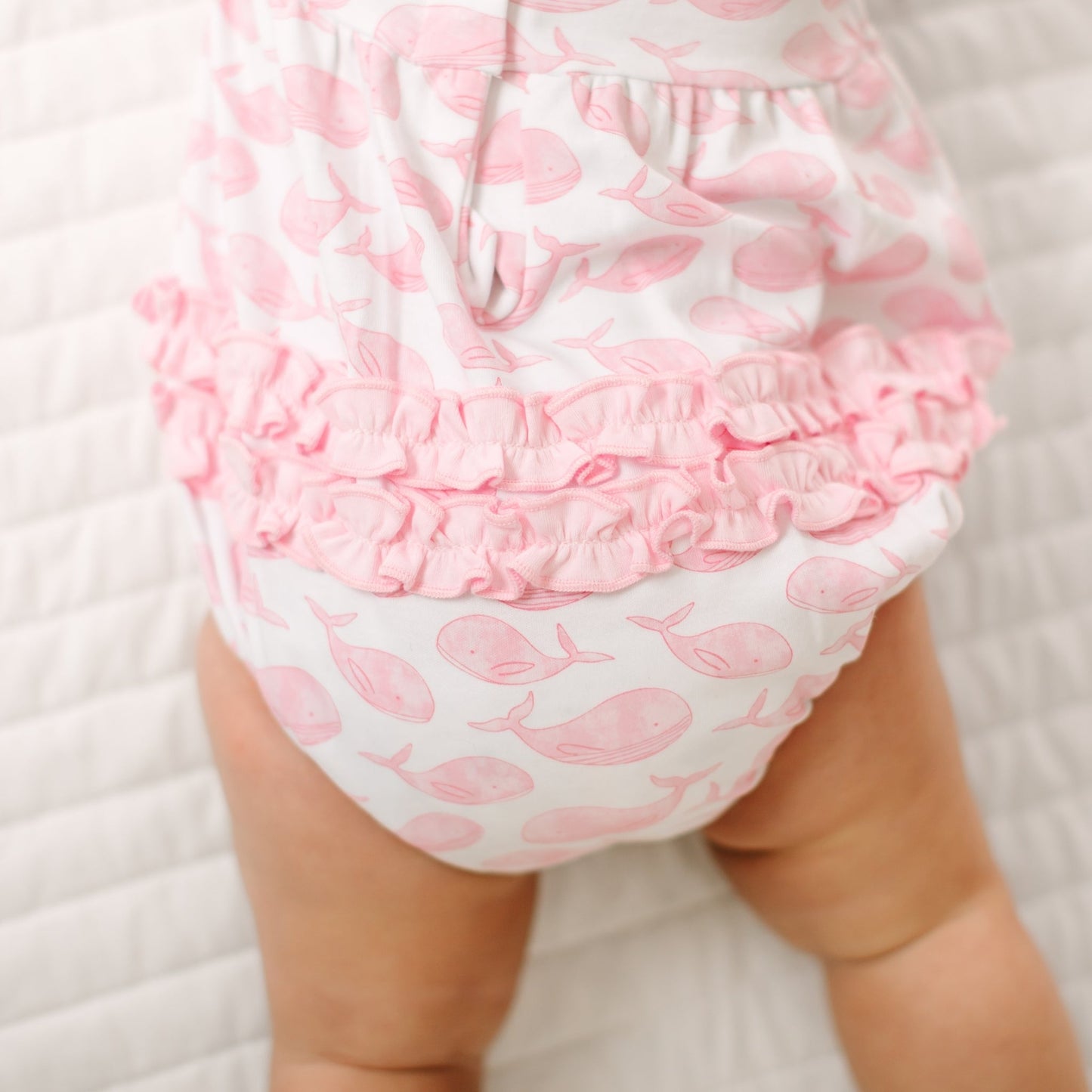 Magnolia Baby Azure Whales Print Bubble - Pink
