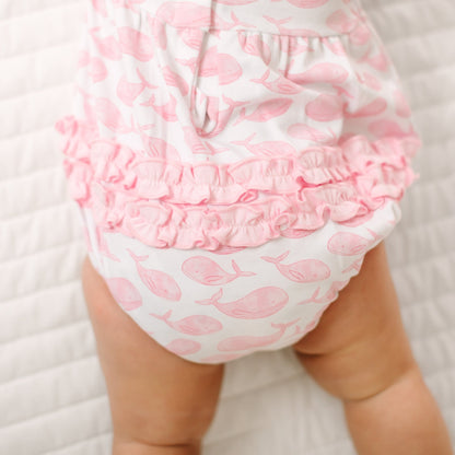 Magnolia Baby Azure Whales Print Bubble - Pink