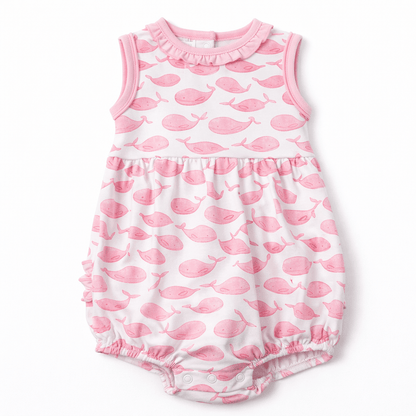 Magnolia Baby Azure Whales Print Bubble - Pink