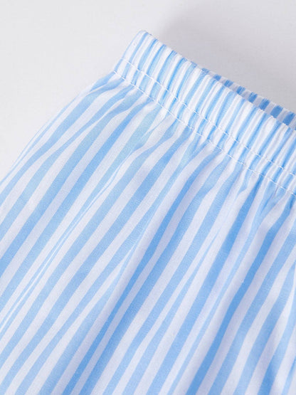 Rylee Faith Designs - "I ❤ MOMMY" Embroidery Smocking Baby Boys Striped Shorts Set