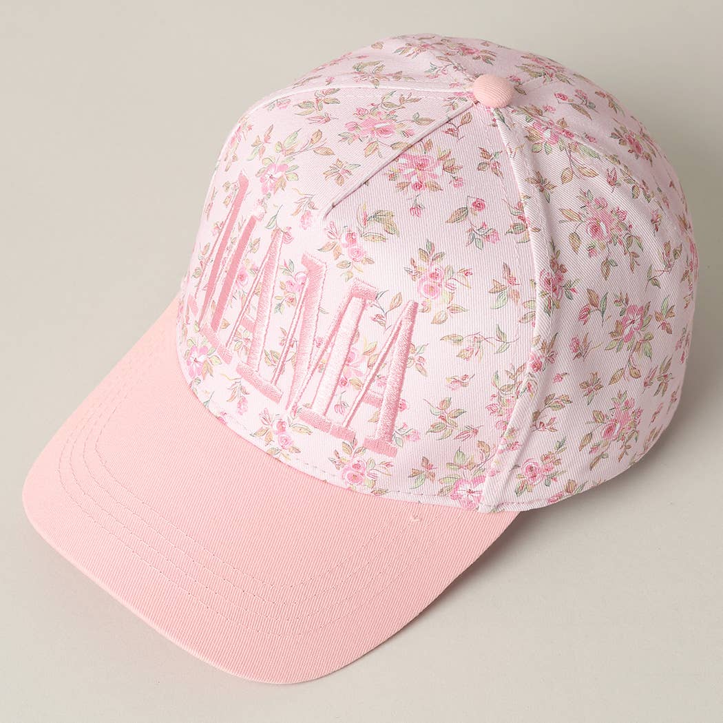 Fashion City - MAMA Embroidered Flower PatternTrucker Hat