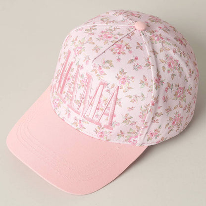 Fashion City - MAMA Embroidered Flower PatternTrucker Hat