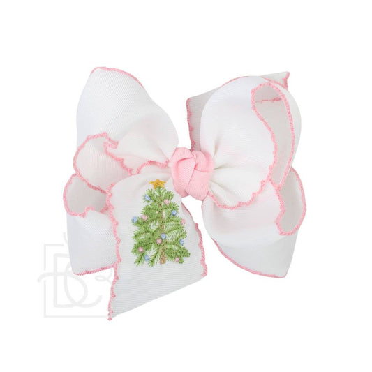 Beyond Creations, LLC - EMBROIDERED CHRISTMAS TREE CROCHET EDGE BOWS