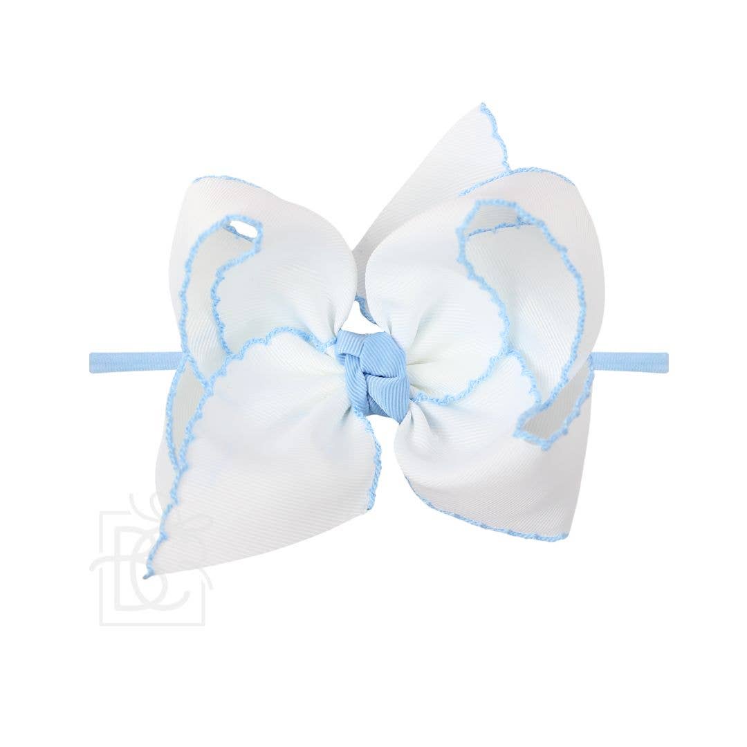 Beyond Creations - 3.5” PANTYHOSE HEADBAND W/ CROCHET EDGE HAIR BOW