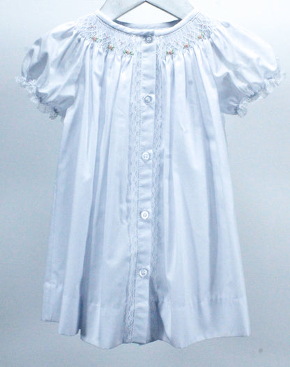 Baby Blessings Clothing - White Geometric Flowers Sophia Dress