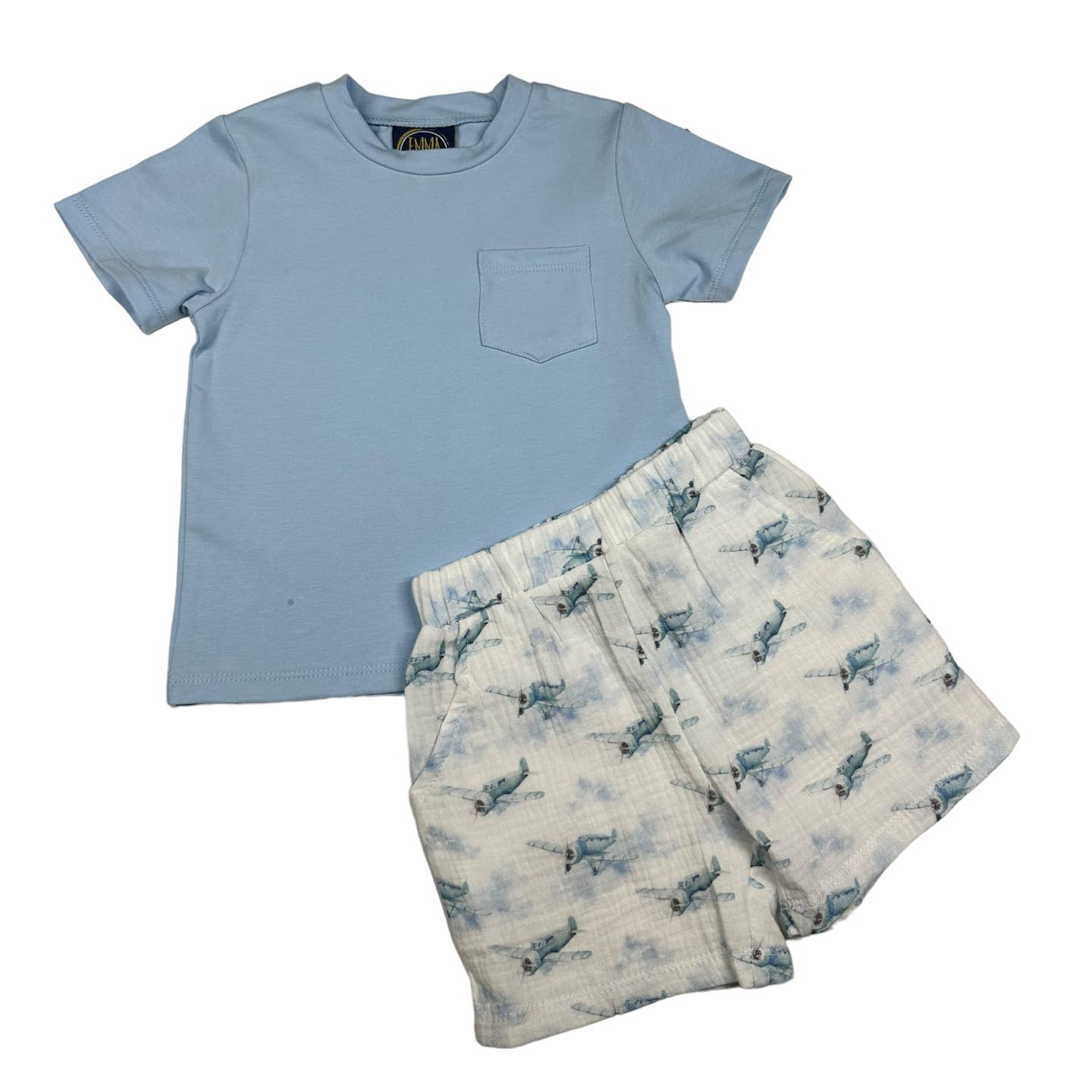 Emma Jean Airplane Boys Short Set