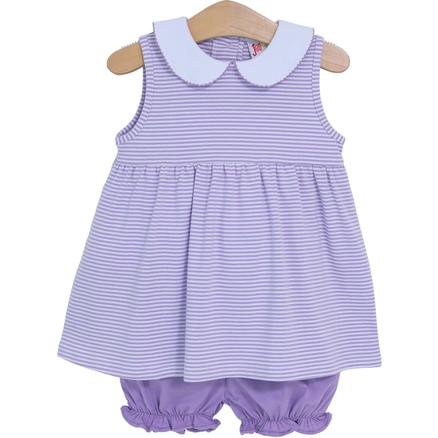 Smock Candy Charlotte Sleeveless Bloomer Set - Lavender Stripe