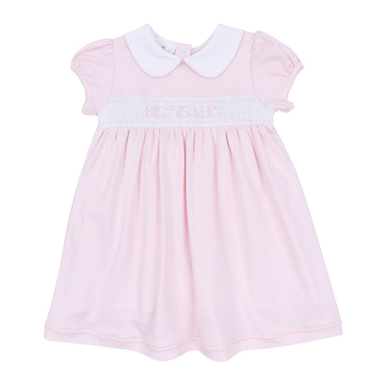 Magnolia Baby Big Sister Smocked Short Sleeve Dress