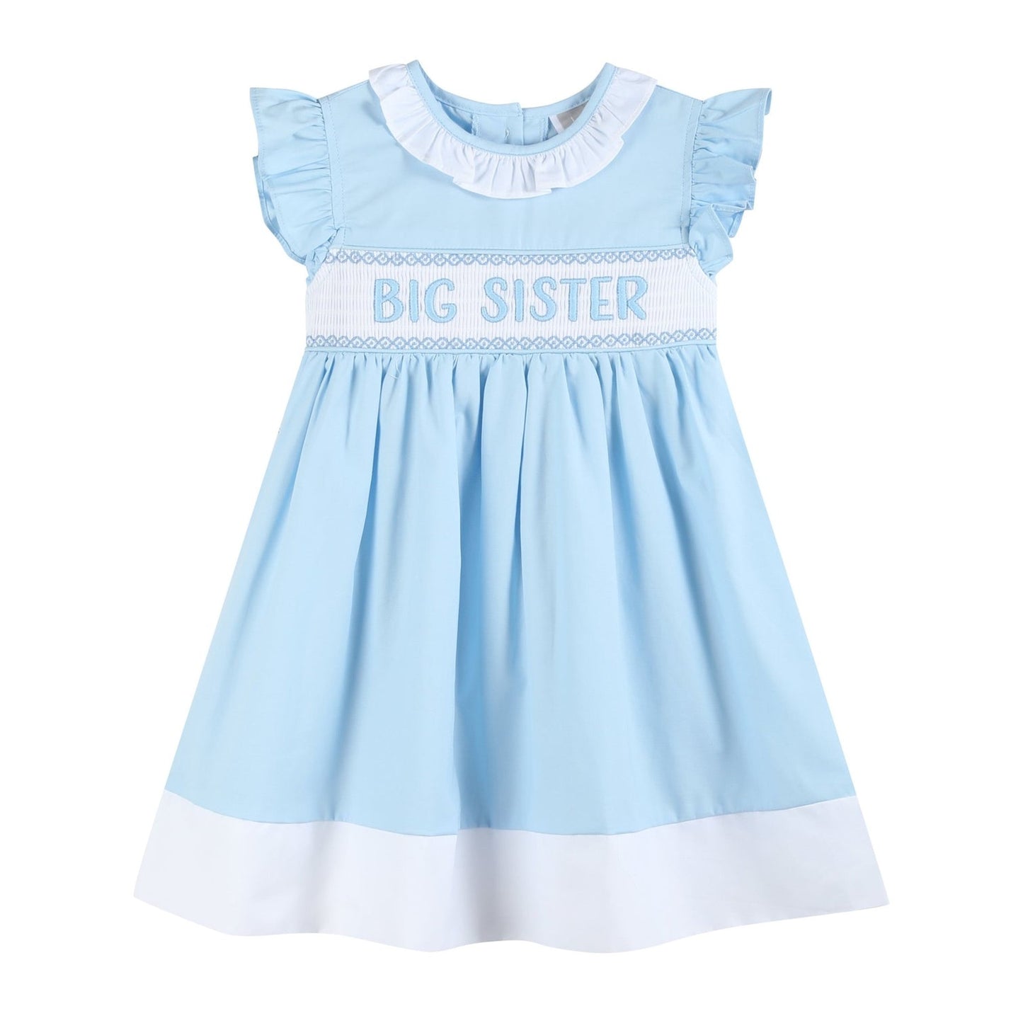 Lil Cactus Blue Big Sister Smocked Dress