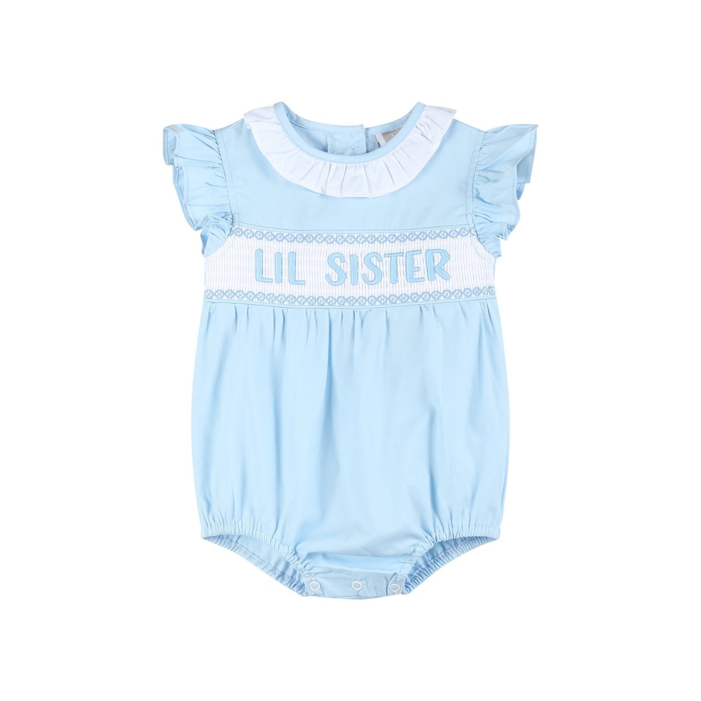 Lil Cactus Blue Lil Sister Smocked Romper