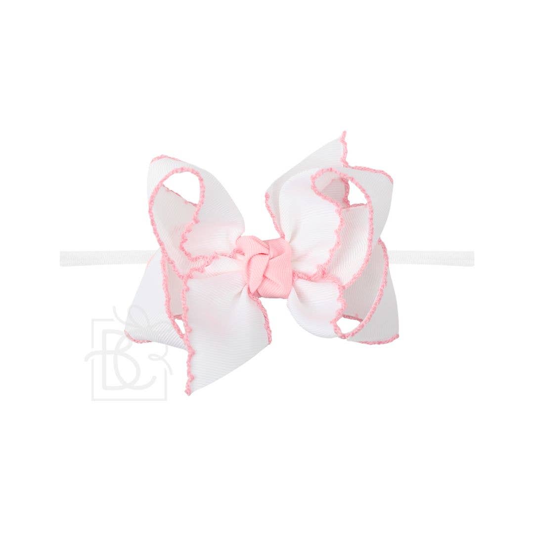 Beyond Creations - 3.5” PANTYHOSE HEADBAND W/ CROCHET EDGE HAIR BOW