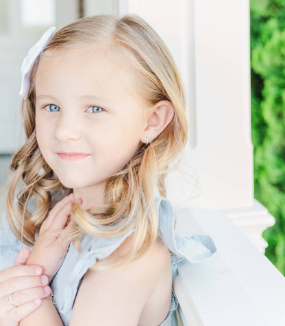Cherished Moments - Sterling Silver Huggie CZ Hoop Earrings for Babies and Kids
