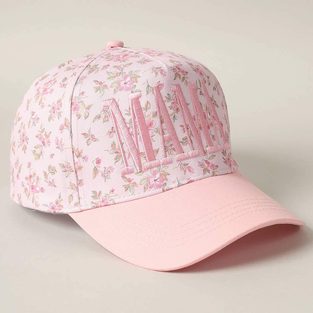 Fashion City - MAMA Embroidered Flower PatternTrucker Hat