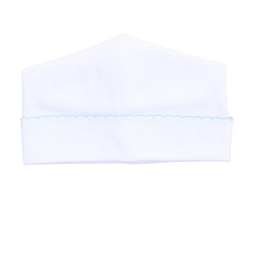 Magnolia Baby - Solid Essentials White Blue Hat