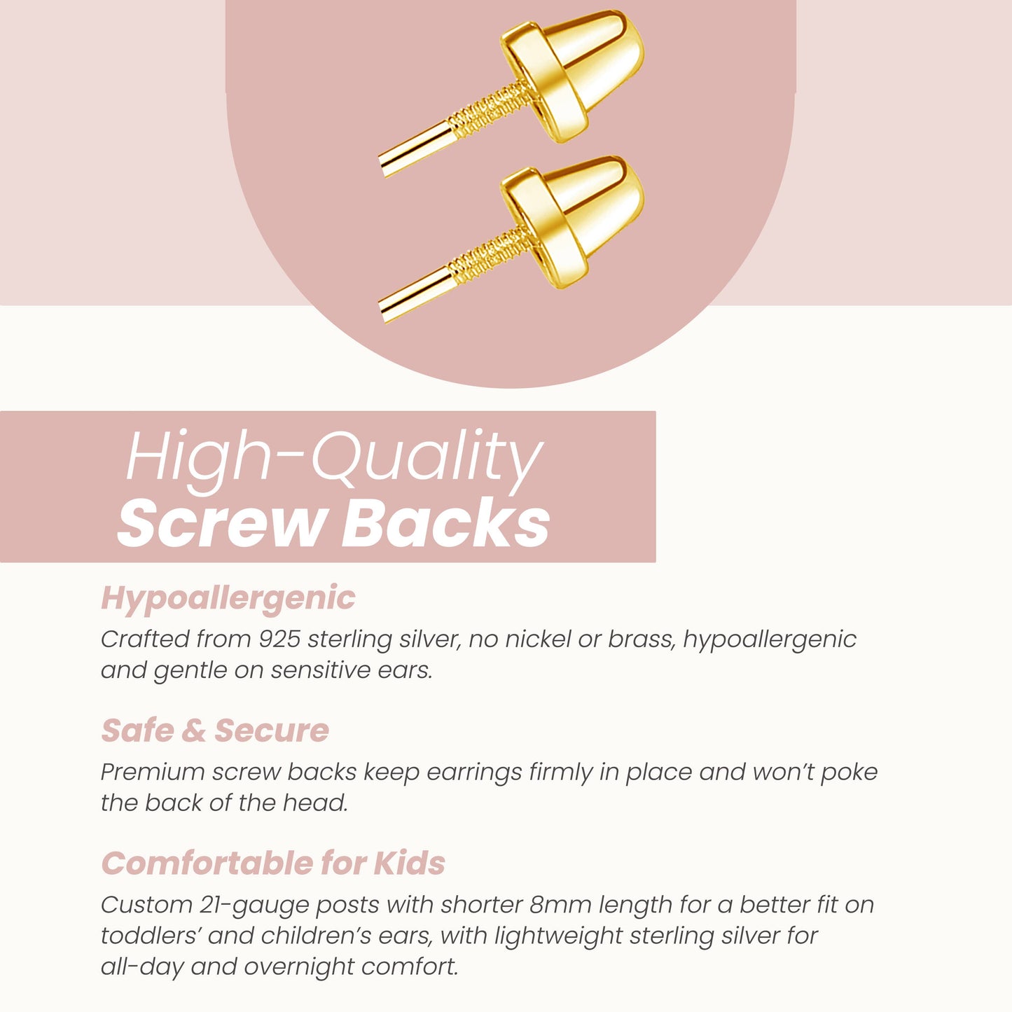 Cherished Moments - 14K Gold-Plated White Pearl Earrings with Screw Backs