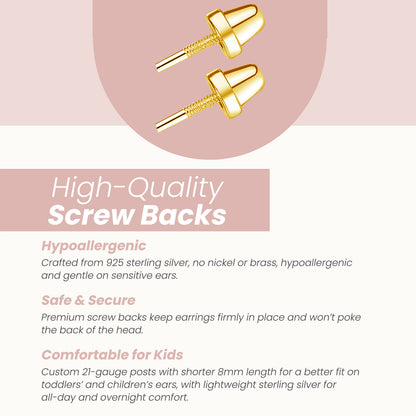 Cherished Moments - 14K Gold-Plated White Pearl Earrings with Screw Backs