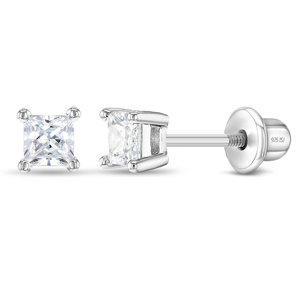 In Season Jewelry - Solitaire 2mm-5mm Baby / Toddler Earrings - Sterling Silver