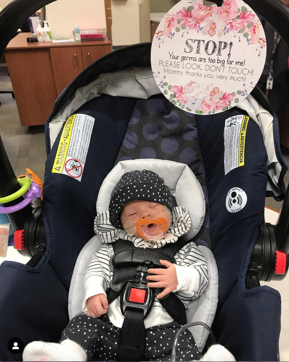 Three Little Tots - Flower No Touching Baby Car Seat and Stroller Tag
