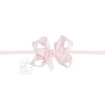 Beyond Creations: 3.5" SATIN 1/4" PANTYHOSE HEADBAND BOW