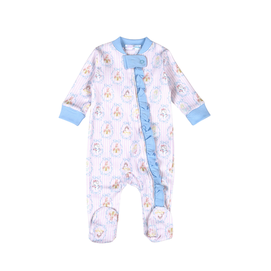 Baby Loren Royal and Charm Pima Zipper Footie