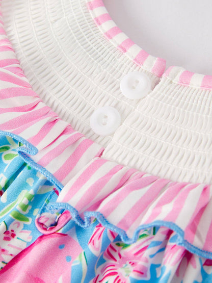 Rylee Faith Designs - “I ❤ DAD ”Embroidery Smocking Baby Girls Dress