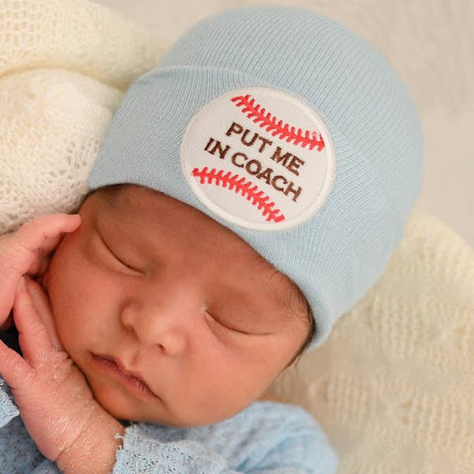 Ily Bean Put Me In Coach Baby Baseball Hospital Hat