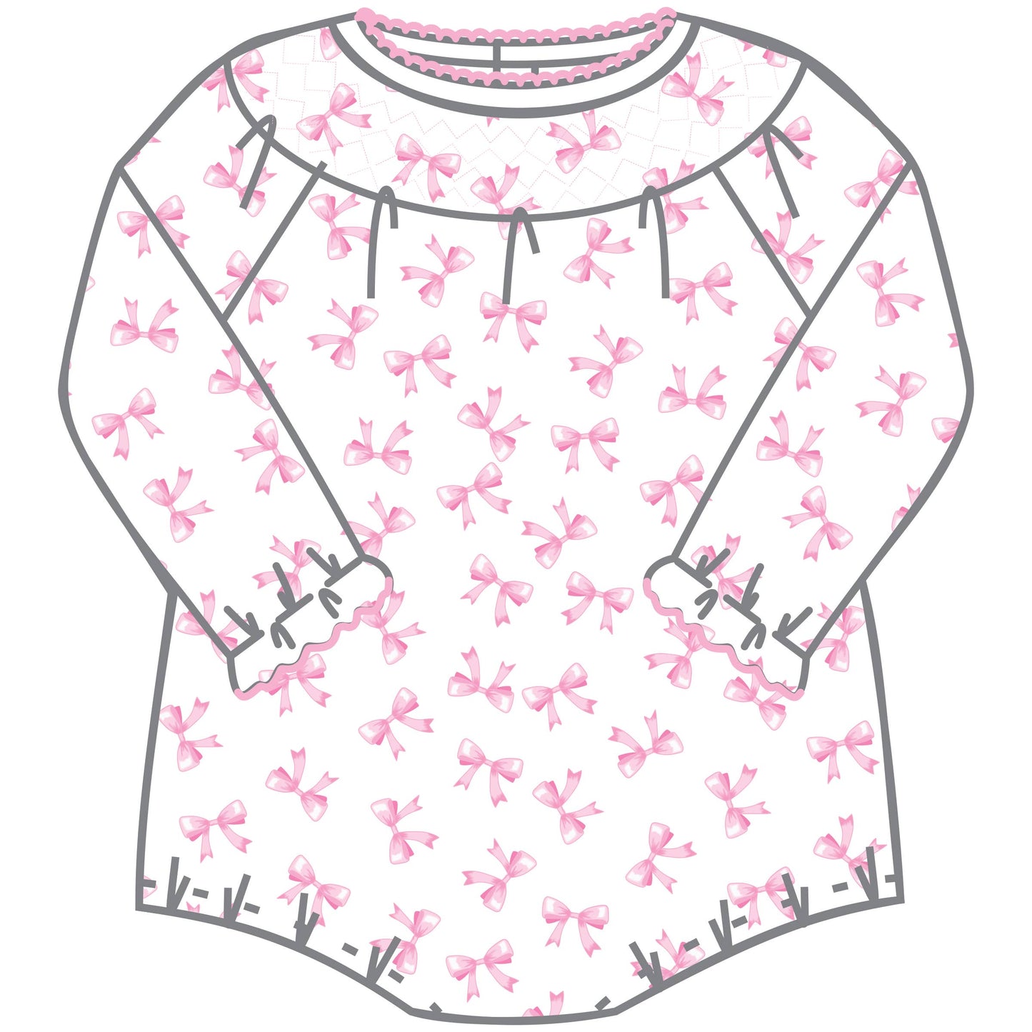 Magnolia Baby - Baby Bows Bishop L/S Girl Bubble