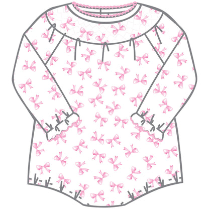 Magnolia Baby - Baby Bows Bishop L/S Girl Bubble