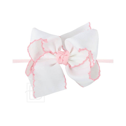 Beyond Creations - 3.5” PANTYHOSE HEADBAND W/ CROCHET EDGE HAIR BOW