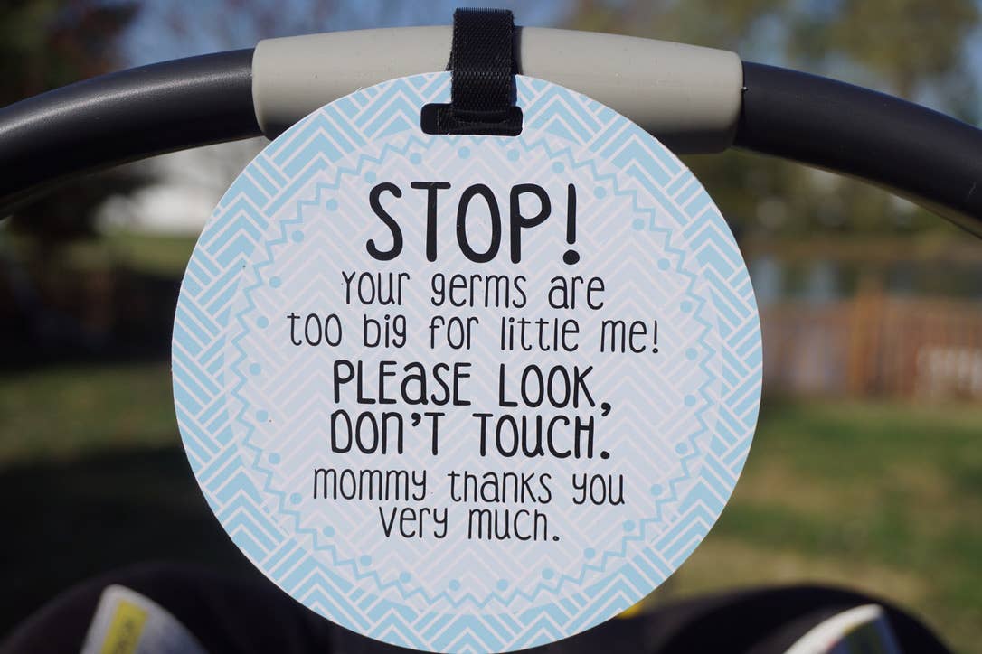 Three Little Tots - Blue Mommy No Touching and Stroller Tag