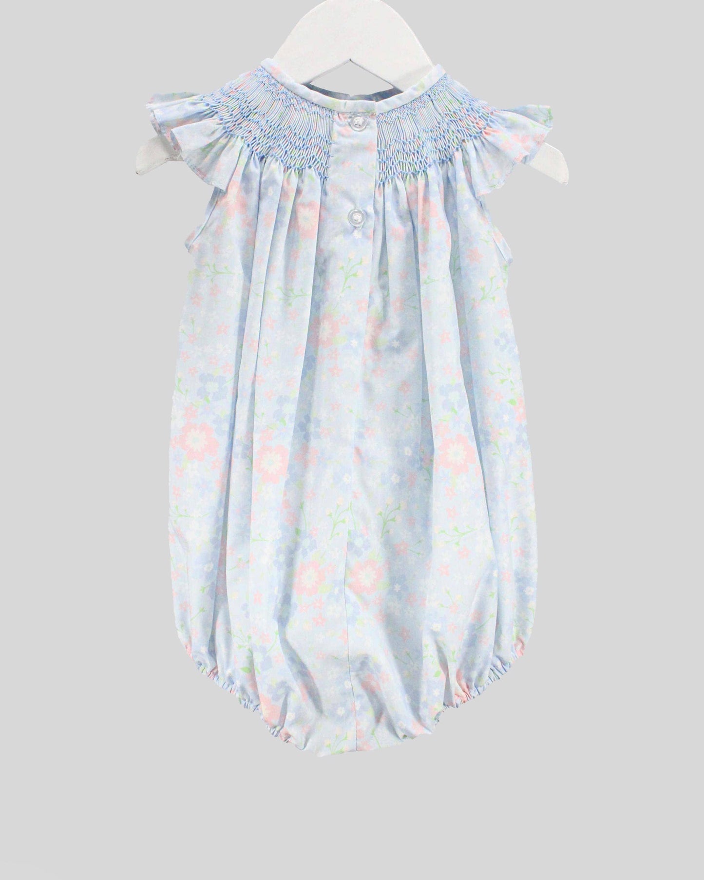 Baby Blessings Clothing - Light Blue Garden Print Gia Bubble