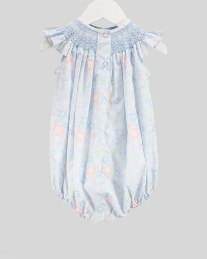 Baby Blessings Clothing - Light Blue Garden Print Gia Bubble