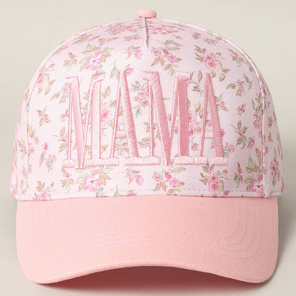 Fashion City - MAMA Embroidered Flower PatternTrucker Hat