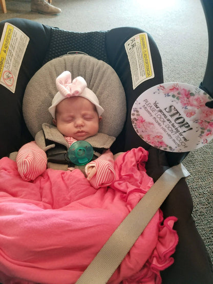Three Little Tots - Flower No Touching Baby Car Seat and Stroller Tag