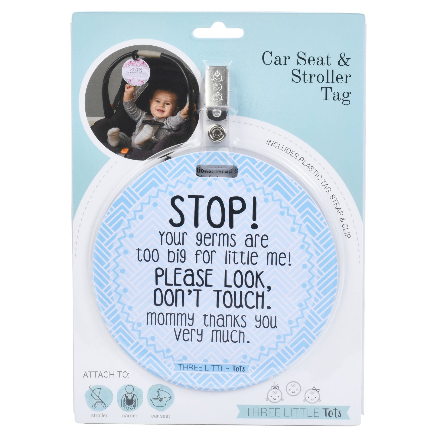 Three Little Tots - Blue Mommy No Touching and Stroller Tag