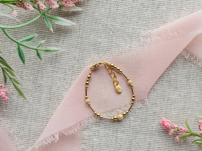 Cherished Moments - Little Girls 14K Gold-Plated Bracelet with Stardust Beads