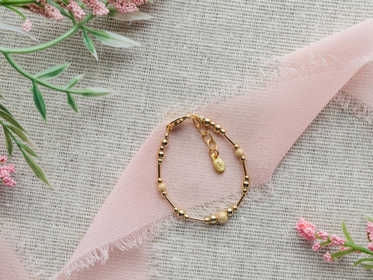 Cherished Moments - Little Girls 14K Gold-Plated Bracelet with Stardust Beads