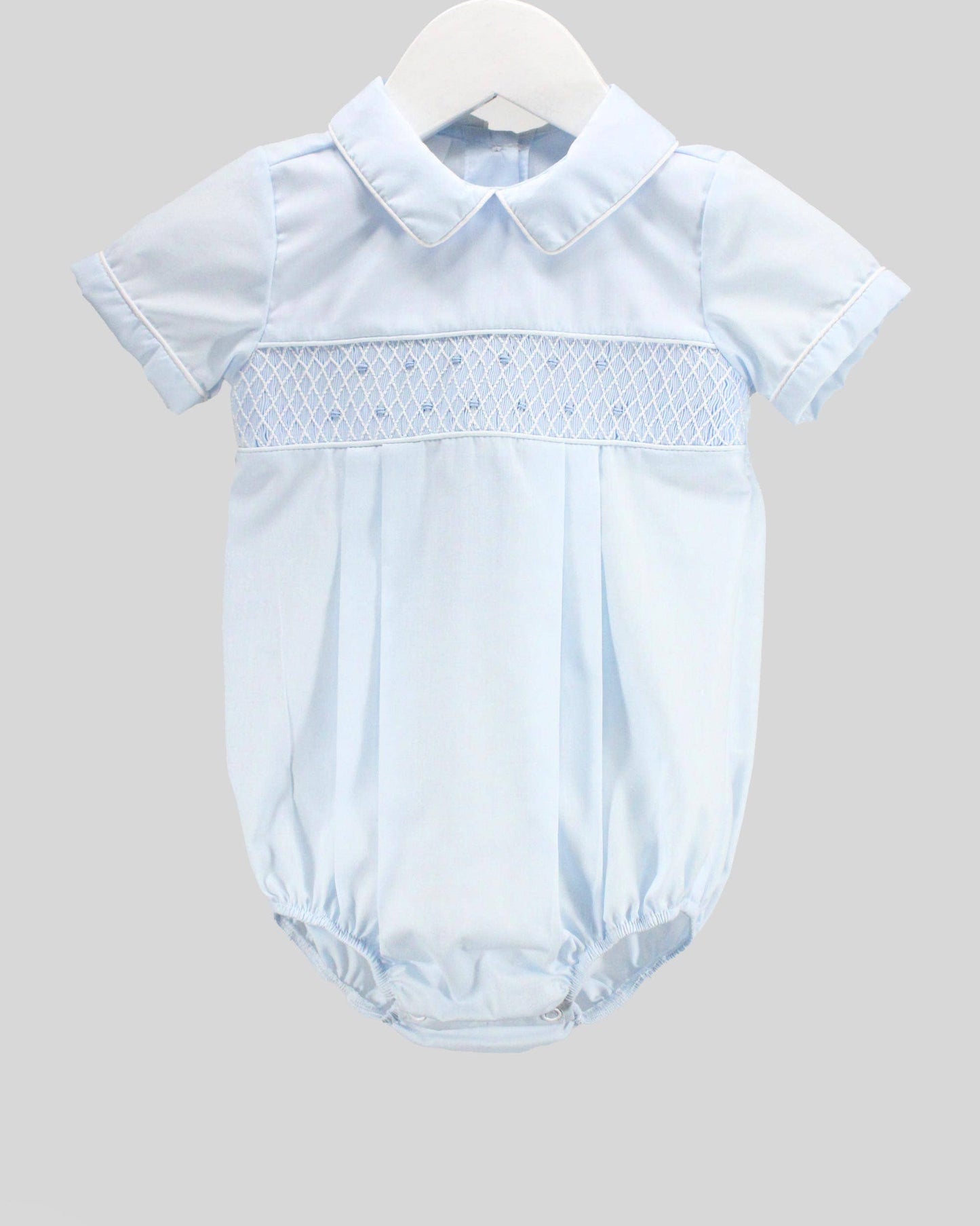 Baby Blessings Clothing - White Over Light Blue Matthew Bubble