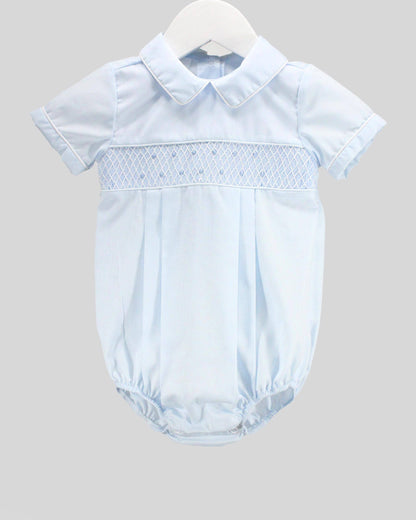 Baby Blessings Clothing - White Over Light Blue Matthew Bubble