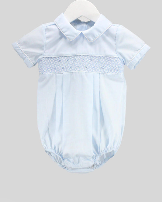 Baby Blessings Clothing - White Over Light Blue Matthew Bubble