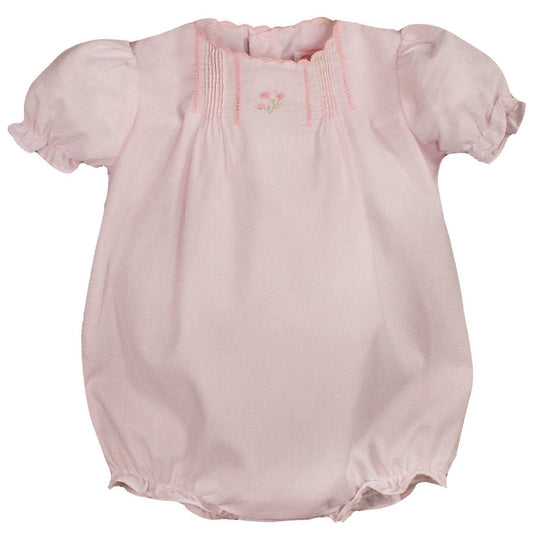Petit Ami Light Pink Embroidered Bubble with Scalloped Neckline