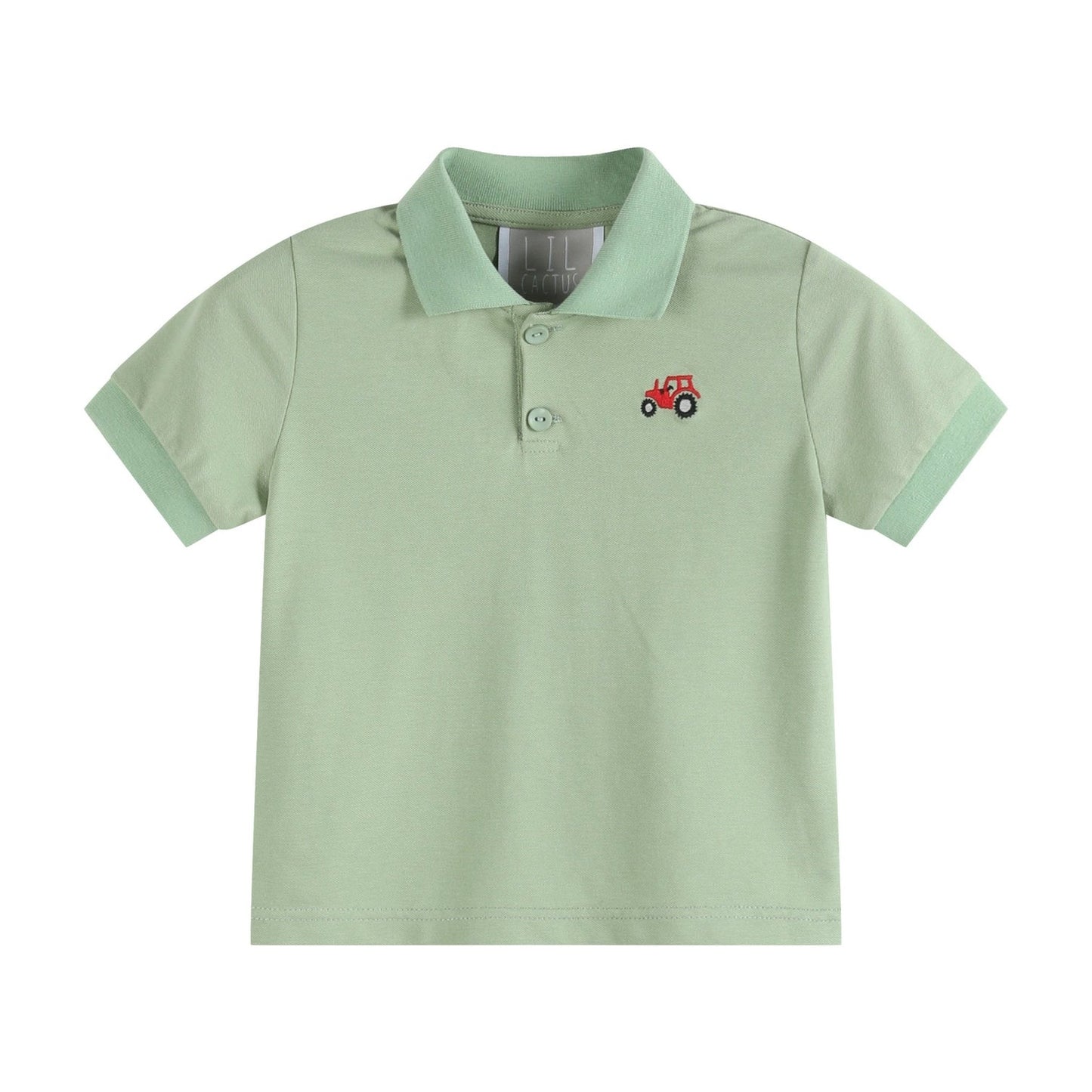 Lil Cactus Green Tractor Golf Polo Shirt