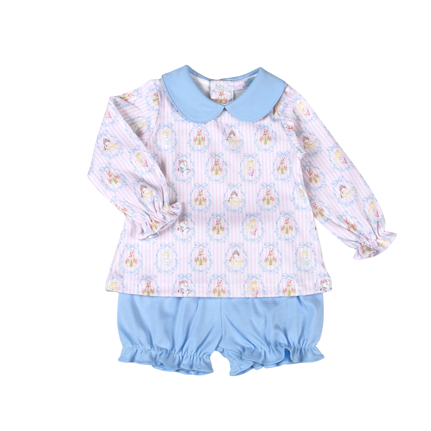 Baby Loren Royal and Charm Pima Scallop Collar Bloomers Set
