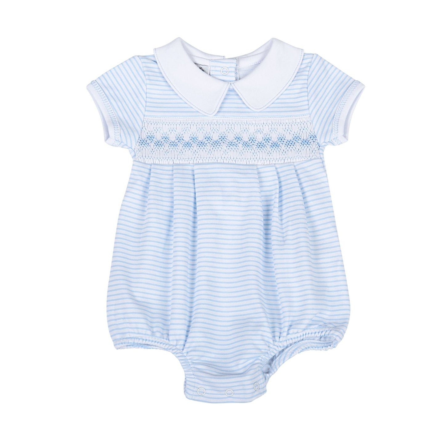 Magnolia Baby Lily and Logan Smocked Collared Boy Bubble