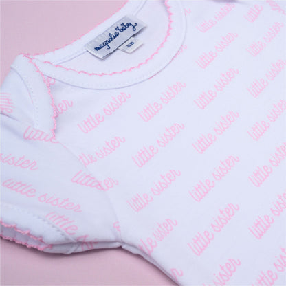Magnolia Baby Little Sister Print Short Sleeve Bodysuit