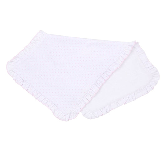 Magnolia Baby Mini Dots Ruffle Burp Cloth - Pink