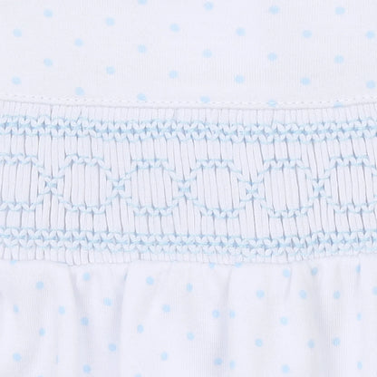 Magnolia Baby Mini Dots Smocked Footie - Light Blue