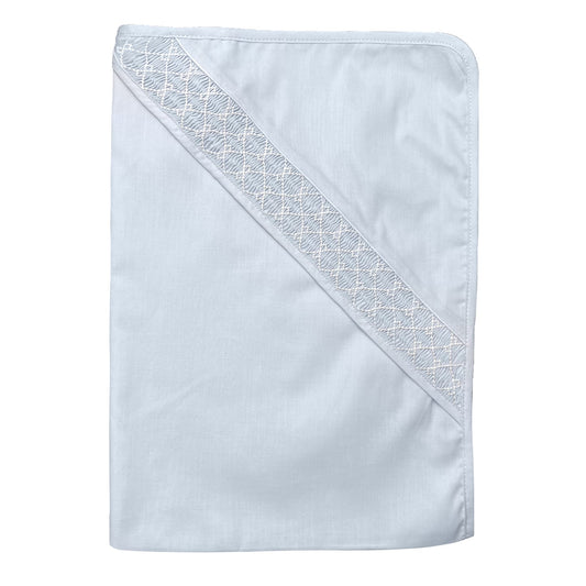 Petit Ami Neutral Smocked Blanket - Blue