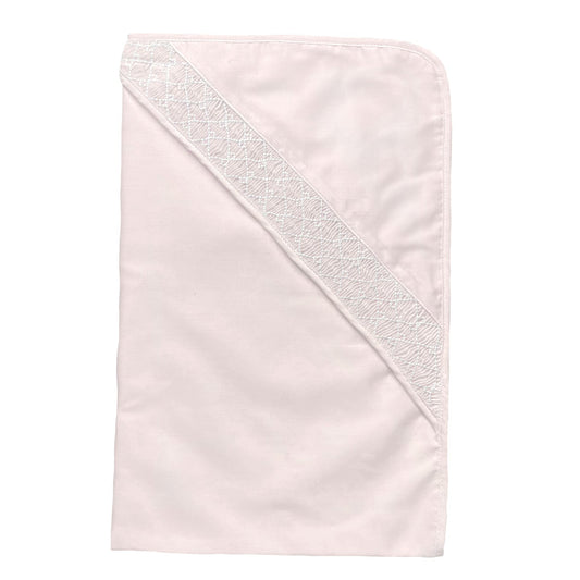 Petit Ami Neutral Smocked Blanket - Pink